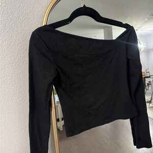 Edikted Black Off-Shoulder Long Sleeve Top